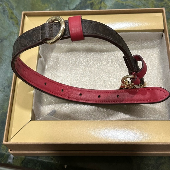 COACH PET DOG COLLAR AND LEASH set brown black red apple New Pretty last set - Picture 5 of 16